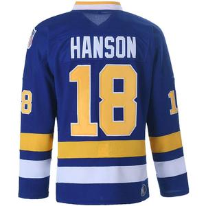 Youth Hanson Brothers Charlestown Chiefs 16 Jack 17 Steve 18 Jeff Slap Shot Movie Ice Hockey Jersey (Large)