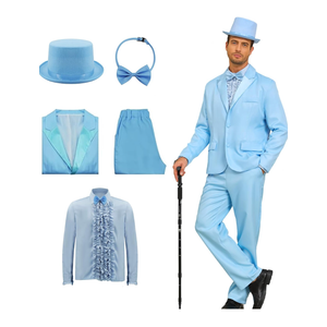 Harry And Lloyd Mens Custome Dumber Orange Dumb Blue 80s90s Movie Tuxedo Top Hat Bow Tie Halloween Cosplay Outfit M