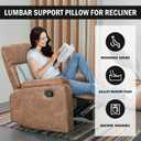 HOMBYS Lumbar Support Pillow for Recliner Chair, Memory Foam Back Support Cushion for Elderly,Extra Large Lumbar Support Pillow,Thick Backrest for Home Reading (Light Grey, 20x13.5"x5")