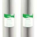 20 Micron 20-Inch Whole House Water Filter Replacement Cartridge, Pleated Sediment Water Filters 4.5" x 20" for Well Water, Compatible with ECP5-20BB, R30-20BB, S1-20BB, SPC-45-2020, 2 Pack