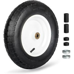 GICOOL Wheelbarrow Rubber Tire, 14-inch Pneumatic Wheel, 3"-6" Centered Hub, 5/8" & 3/4" Ball Bearings, Replacement 4.80/4.00-8, 3.50/2.50-8, 4.00-6, 4.00-8 Wheelbarrow Wheels