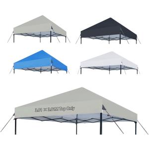 Joramoy 1010 Canopy Replacement Top Only, Waterproof Pop Up Canopy Tent Top Cover with Ropes, Instant Canopy Top Sunshade Sliver Coated for Outdoor Garden Patio Camping (Beige)