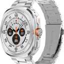 SPGUARD Metal Band Compatible with Samsung Galaxy Watch 7/8 Ultra 47mm (2025/2024), No Gap Stainless Steel Band Strap for Men Women Business, NOT for Other Models (1-SILVER)