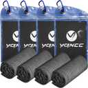 2 x YQXCC 4 Pack Cooling Towels | 40"x12" | Ice Cool for Neck | Microfiber Soft Breathable Chilly | for Yoga, Golf, Gym, Camping, Running, Workout & More Activities