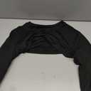 SweatyRocks Women's Ultrashort Cutout Workout Crop Top Exercise Long Sleeve Tee Shirt (Black, S)