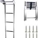 Amarine-made 4-Step Stainless Steel Under Platform Slide Mount Boat Boarding Telescoping Ladder - FBA (A)