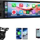 Single Din Car Stereo, 6.28 Inch Wireless CarPlay&Android Auto Single Din Touchscreen Radio-Incell Car Radio Screen MirrorLink Type-C Charge Head Unit Supports Bluetooth/SWC/FM/USB/EQ Backup Camera
