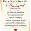 2 x fancu Fathers Day Card for Husband, Happy Fathers Day to My Husband Card Gift from Wife, Romantic Fathers Day Decoration for Husband, Sentimental Fathers Day Gift