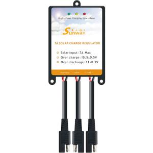 Sunway Solar Panels Charge Controller 12V Battery Regulator 7A for Safe Protection of 12Volt Solar Power Battery Charger, Solar Trickle Charger & Maintainer and Solar Powered System Kit