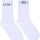 Bride Socks, Bachelorette Gifts for Bride, White Cotton Soft Novelty Wifey Socks, Bridal Shower Gifts, Bachelorette Party Accessories, Engagement, Marriage, Honeymoon Essentials (Blue)