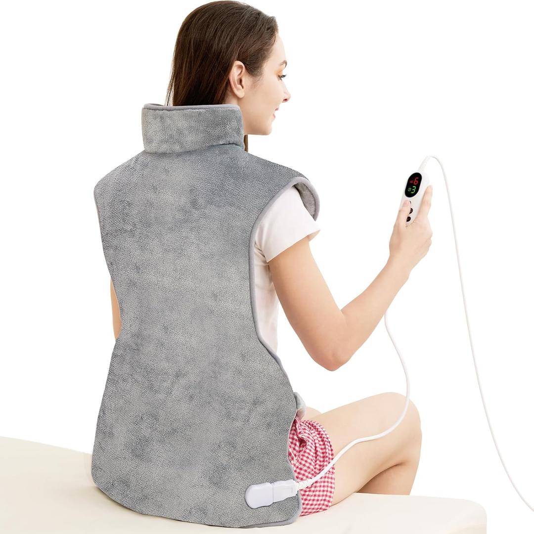 Heating Pad for Neck Shoulders Back Pain Relief, Gifts for Women Men Mom Dad Elderly, Electric Large Heat Pad with 6 Heat Settings 4 Timers, ETL Certified (Back Hating Pad)