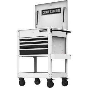 CRAFTSMAN Rolling Tool Chest with Drawers, Tool Box with Wheels and 4 Drawers, Power Outlets and USB, Protective Liner, Steel Utility Cart Storage Cabinet, Supports up to 700 lbs, White (CMST98276WW)