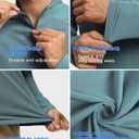 GEMYSE Men's Quarter Zip Pullover Long Sleeve Running Shirt 1/4 Zip Quick Dry Athletic Workout Shirts (Green, XXL)