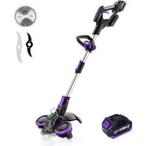 Weed Wacker Cordless, GearBrushless, 3-in-1 Edger/Mower/Trimmer with Blade, 20V Battery Powered, 60 Min Runtime (with One Battery)