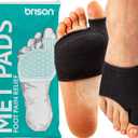 Brison Podiatrist-Designed Metatarsal Pads for Women & Men - Ball of Foot Cushions for Pain Relief Gel Sleeves Metatarsalgia Morton’s Neuroma Calluses - 2 Pairs (Black, XS)