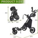 FLAGTAG Golf Push Cart 3 Wheel with 360 Swivel Front Wheel,Lightweight and Foldable Walking Golf CartOne-Click Foldable,with Foot Brake