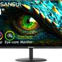 SANSUI Computer Monitor 24 inch IPS Eye Care 1080P Display HDMI,VGA Ports with 178 Viewing Angle/Frame-Less/Tilt/VESA Compatible for Office and Home (24 inch FHD)