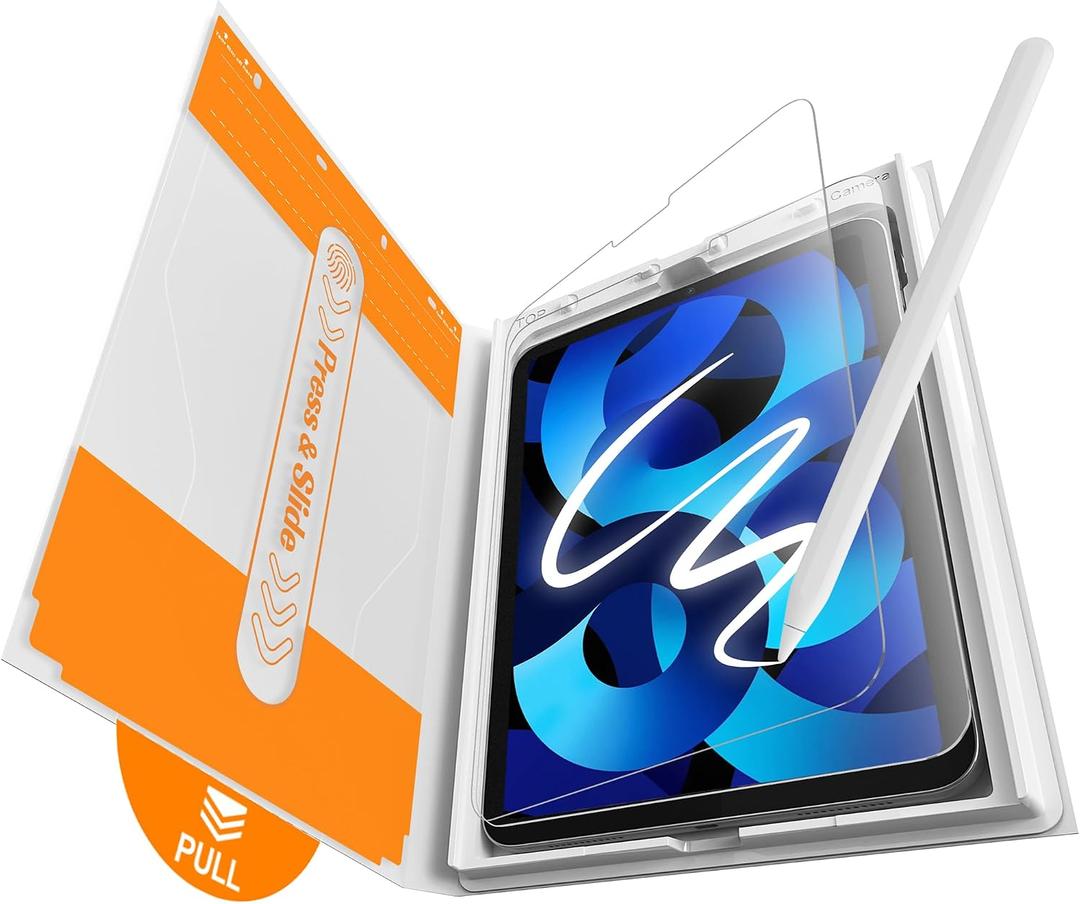 EZ-GLAZ-2 Pack Paper-feel Glass Screen Protector for iPad Air 5th 4th Gen 10.9 Inch & iPad Pro 11 Inch (4th 3rd 2nd 1st Gen) Apple Pencil Compatible, 9H+ Tempered Glass, Matte Film, Anti-Scratch, Bubble Free, with Installation Box