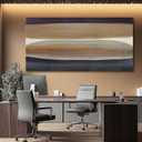 Brown and Black Abstract Wall Art Large Framed Colorful Canvas Prints for Office, Living Room, or Bedroom Wall Decor, 24" x 48"