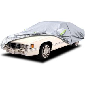 Koukou 6 Layers Car Cover Custom Fit Cadillac Deville (1994-2006), Waterproof All Weather for Automobiles, Sun Rain Dust Snow Protection.