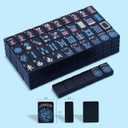 American Mahjong Game Set, 166 Black Tiles (1.2), 4 All-in-One Color Rack/Pushers & Drawstring Bag, Complete Mahjong Set with Black Carrying Bag and Mahjong Tiles Set Accessories
