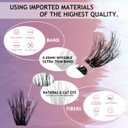 3 x NINGLASH Diva Lash Clusters Kit Fluffy DIY Eyelash Extension, Individual Lashes Cluster Lashes 272pcs Thick Faux Cat Eye Mink DIY Lash Extension Kit, Lash Bond and Seal Remover Tweezer Comb Brush