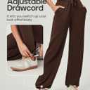 Heathyoga Fleece Lined Wide Leg Sweatpants Women Baggy High Waisted Flare Sweat Pants for Women Joggers with Pockets (Brown)