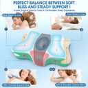 CHxxy Memory Foam Pillows, Cervical Pillow for Neck and Shoulder Pain Relief, Ergonomic Contour Bed Pillow, Soft for Side Sleep Stomach Sleeping and Back Sleeper-Queen Size&Grey