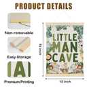 Nrleey Woodland Nursery Wall Decor with Wooden Poster Hanger - Baby Animal Nursery Decor, Little Man Cave Wall Art Posters for Kids Boys Room Bedroom Playroom, 12x16 Inch