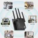 WiFi Repeater Signal Extender, Extends Coverage to 12880 Sq.ft, Handles 105 Devices, Dual-Band 5GHz/2.4GHz Wireless Repeater Amplifier, WiFi Extender for Home Use