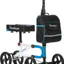 Economy Knee Scooter Steerable Knee Walker for Foot Injuries Compact Crutch Alternative with Dual Braking System (Blue)
