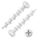 Wensilon (100 pcs) Pan Head Drywall Anchors 1-1/4" White Anti Rust Coating, Bolt Anchor, Duty Hollow Wall Anchors