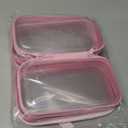 Hoolerry 4 Pcs Hard Clear Zipper Case Makeup Bags Plastic Zipper Pouch Transparent Storage Box Containers for Cosmetics, Snacks, Building Blocks, Puzzles(Clear,7.5 x 3.9 x 2 in,Pink)