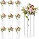10Pc Tall Acrylic Vases Wedding Centerpieces for Tables - 20inch Clear Floral Stand Column Geometric Centerpiece Stands for Wedding Birthday Party Home Table Decorations