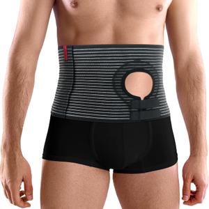 ORTONYX Abdominal Ostomy Belt for Men and Women, Post-Operative Care After Colostomy ileostomy Surgery, Adjastable Stoma Bag Hole/Black L-XXL