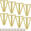 8 Pack 6 Inch Gold Furniture Legs, Triangle Metal Furniture Feet, Hairpin Table Legs Couch Feet Replacement for Sofas, Coffee Tables, Cabinets, 6 x 3.15 x 3.15 inches