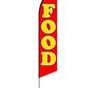 12x2.5 Feet Tall Feather Flags "Food" - Feather Flag Decorations for Business Advertising - Polyester Flag Banner for Storefronts - Special Tapestry and Food Themed Flags - Flagpole is Not Included