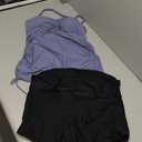 Maacie Maternity Athletic Tankini Swimsuits Two Piece Floral Print Ruched Tops with Shorts (Medium, Blue Grey)