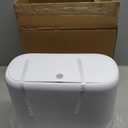 Small Bathroom Trash Can with Lid, 3 Gallon Slim Garbage Bin with Pop-Up Lid & Air-Pressure Bag Lock, Mini Waste Basket for Bathroom, Bedroom, Kitchen, Office, Rv, White - Includes 75 Bags (5 Rolls)