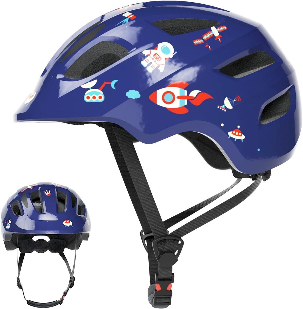 XJD Toddler Helmet Kids Bike Helmet for Infant/Baby Multi-Sport Adjustable Skateboard for Kids Boys Girls Lightweight for Age 1 and Older (Design Blue, XX-Small: 17.32"-18.89" / 44-48 cm)