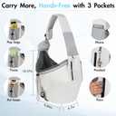 Dog Carrier Sling, Dog Carriers for Small Dogs & Cats with Pockets, Puppy Carrier Sling 20 lbs Machine Washable, Adjustable Shoulder Strap, Hands Free for Family Outdoor Use (Grey, 13.3"L x 8"W x 30"H)