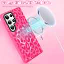 ZIYE Clear Magnetic Case for Samsung Galaxy S25 Ultra Case, Hot Pink Leopard Design [Compatible with MagSafe] Soft TPU Bumper Shockproof Protective for Women Girls Phone Cover
