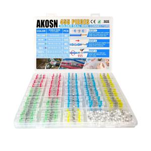 455 PCS Heat Shrink Self Soldering Butt Connector, Solder Seal Wire Connectors Kit, Waterproof Wire Solder Stick Splice Connector for Marine Electrical Automotive (5 Colors/5 Sizes/ 26-10 Gauge)