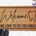 Dental Office Welcome Mat - Funny Dentist Doormat, Business Gift - 16x24 Inch
