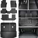 All Weather Floor mat for 2026 2025 2024 Mazda CX-90 8 Seats (Fit PHEV/MHEV) TPE Rubber Liners CX90 Odorless Anti-Slip Car Floor Liners-1st & 2nd & 3rd Row & Cargo Mat Covering The Backrest Full Set