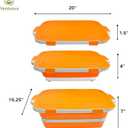 Collapsible BBQ Prep Tub with Cutting Board Lid & Locking Lid, BPA-Free, Portable Wash Basin for Outdoor Camp/Tailgate & Competition, Dishwasher-safe Marinating Container, 16L Orange