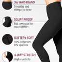 2 x SATINA High Waisted Leggings for Women - Comfortable and Stretchy in Versatile Sizes and Colors - Workout Yoga Leggings Set (Black & Navy Blue)