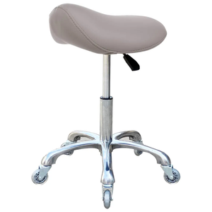 Professional Saddle Stool with Wheels Ergonomic Swivel Rolling Height Adjustable for Clinic Dentist Beauty Salon Tattoo Home Office (Grey)