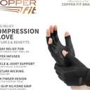 Copper Fit Unisex Hand Relief Compression Gloves (Black)