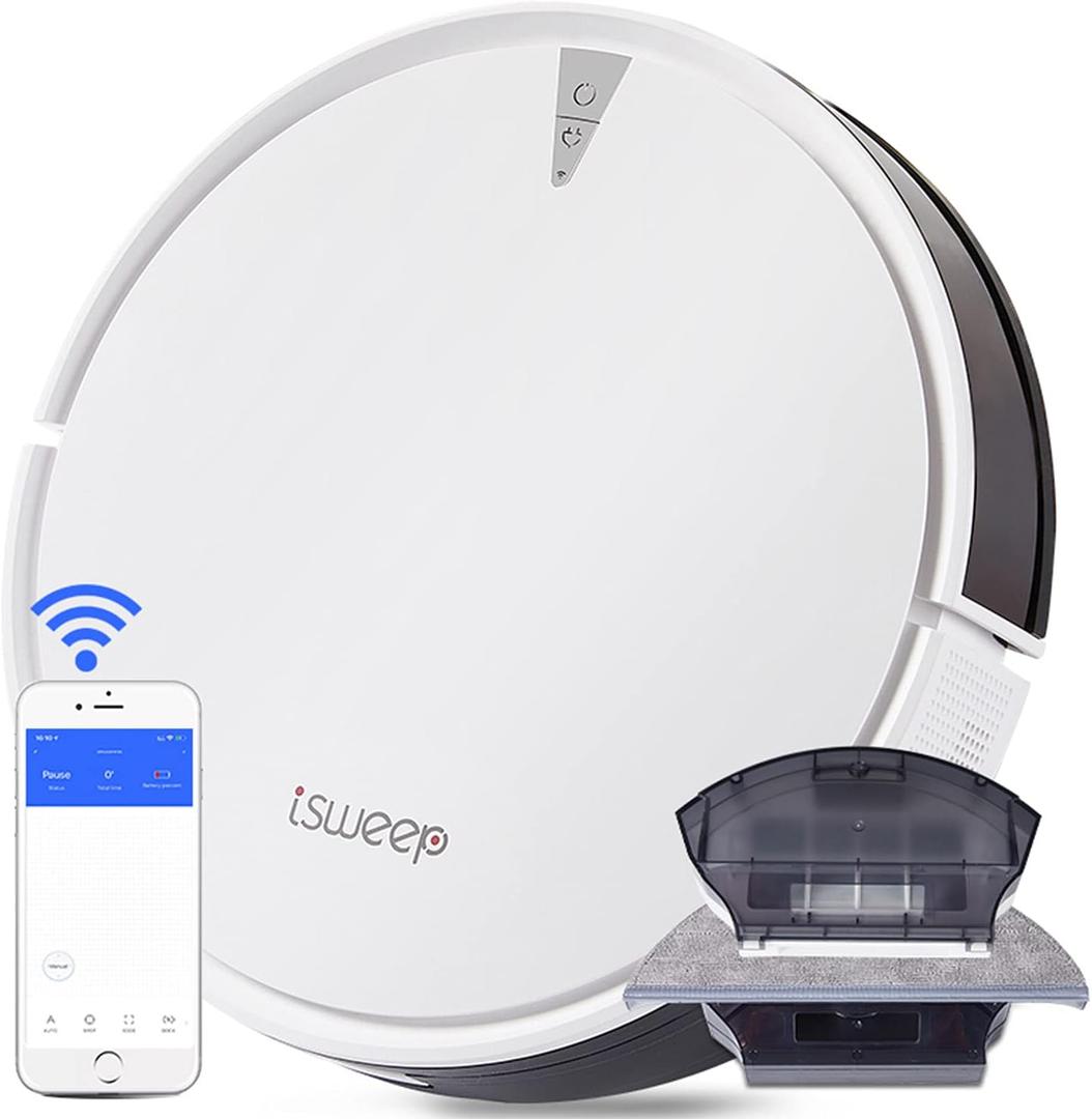 X5 Robot Vacuum and Mop Cleaner,Robotic Vacuum for Pet Hair,High Frequency Vibration Water Tank,2000Pa Max Suction,App,Self-Charging.